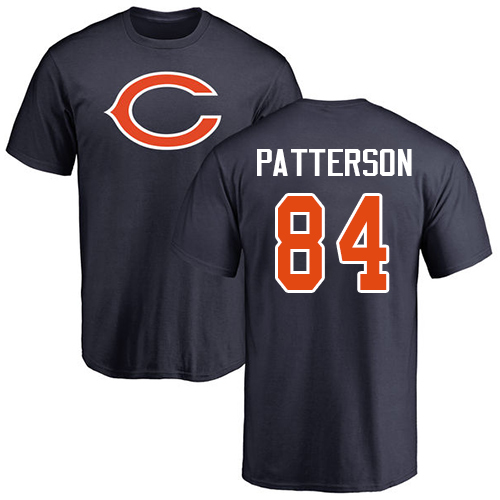 Chicago Bears Men Navy Blue Cordarrelle Patterson Name and Number Logo NFL Football #84 T Shirt->chicago bears->NFL Jersey